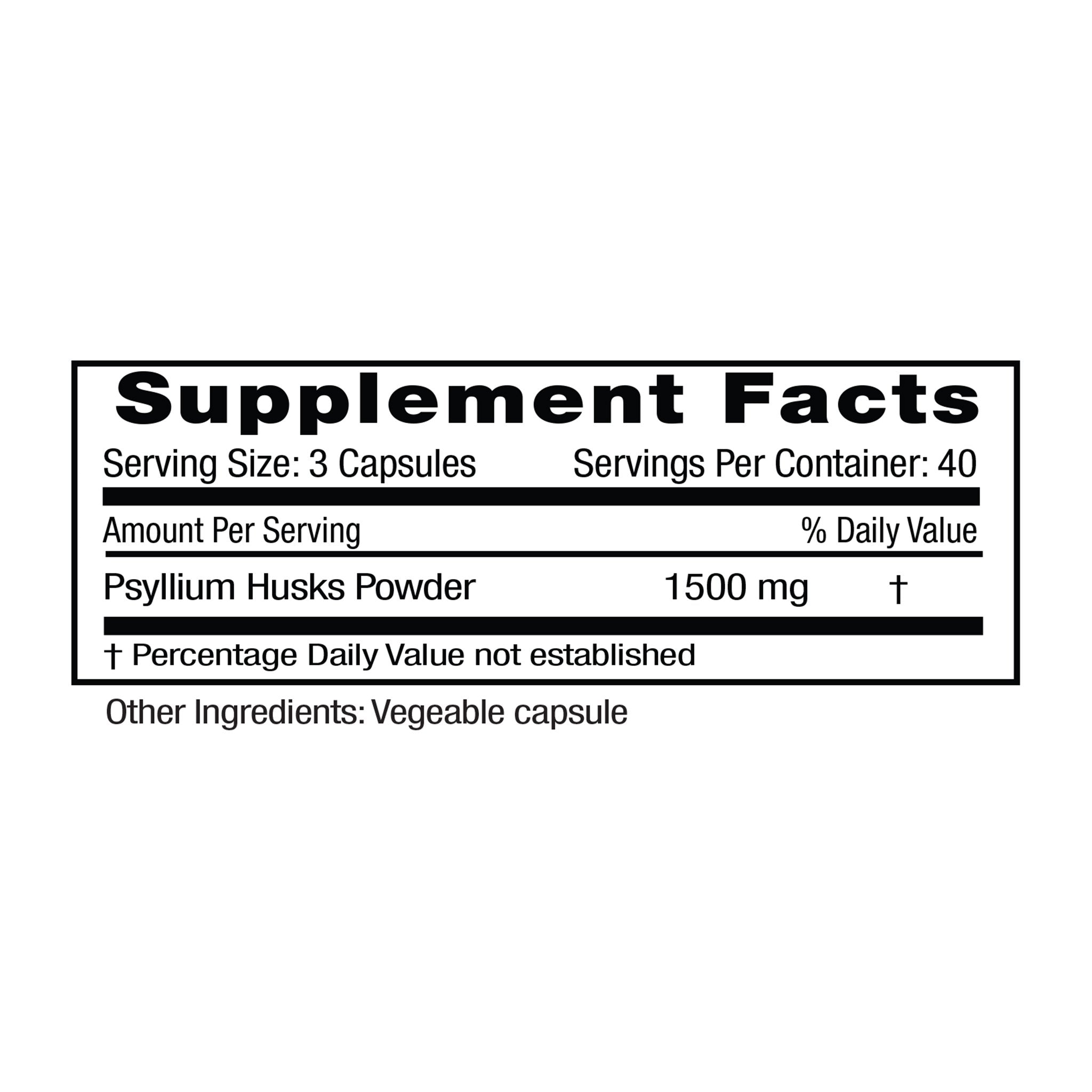 Supplement Facts for Super Psyllium