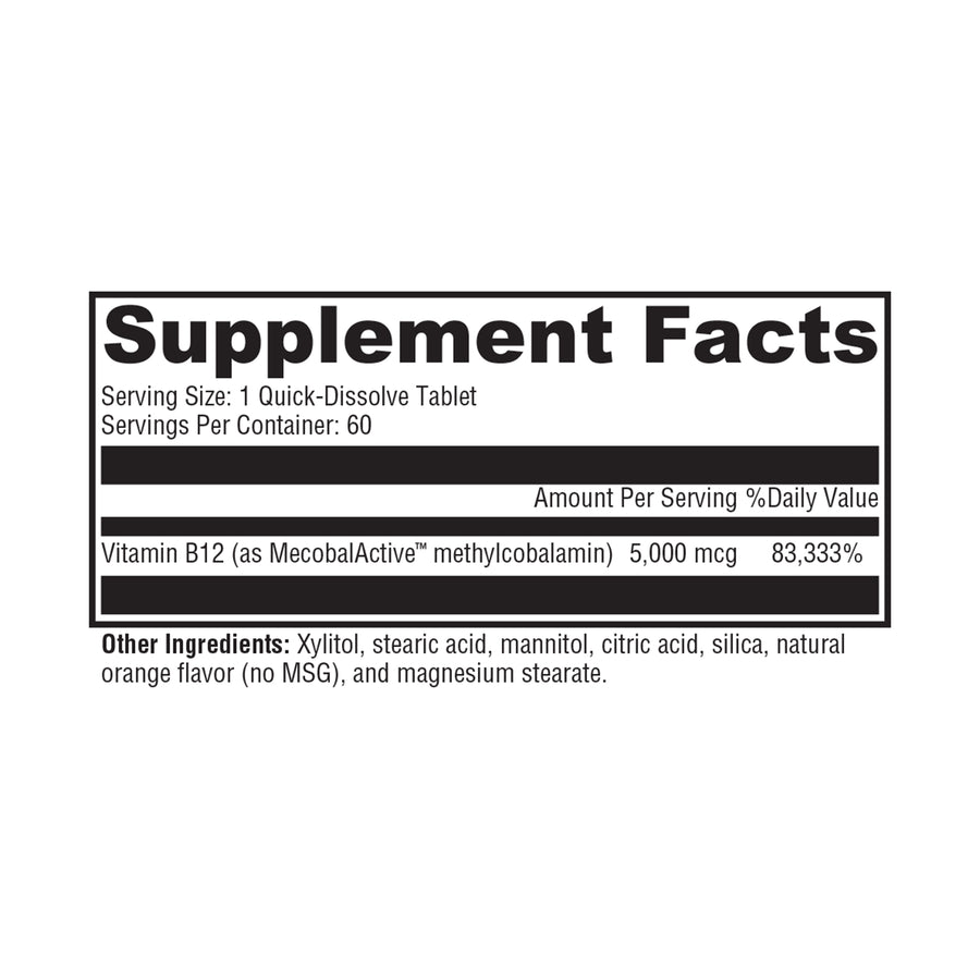 Supplement Facts for Methyl B12