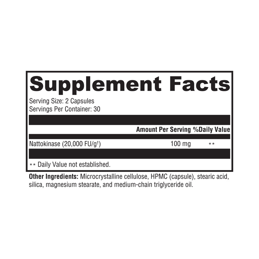 Supplement Facts for NattoKinase Plus