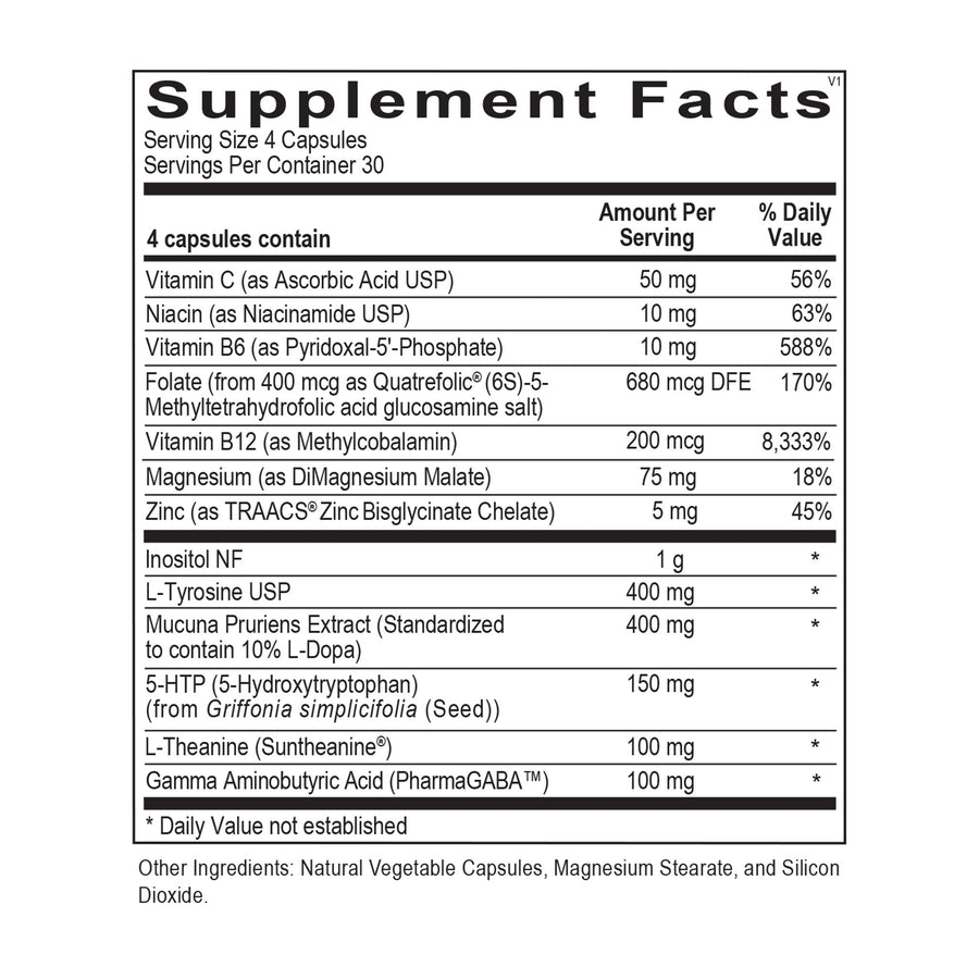 Supplement Facts for 5HTP Neuro Formula