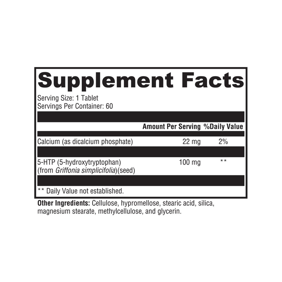 Supplement Facts for 5HTP XR