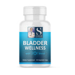 Medicine bottle with label reading 'Bladder Wellness'