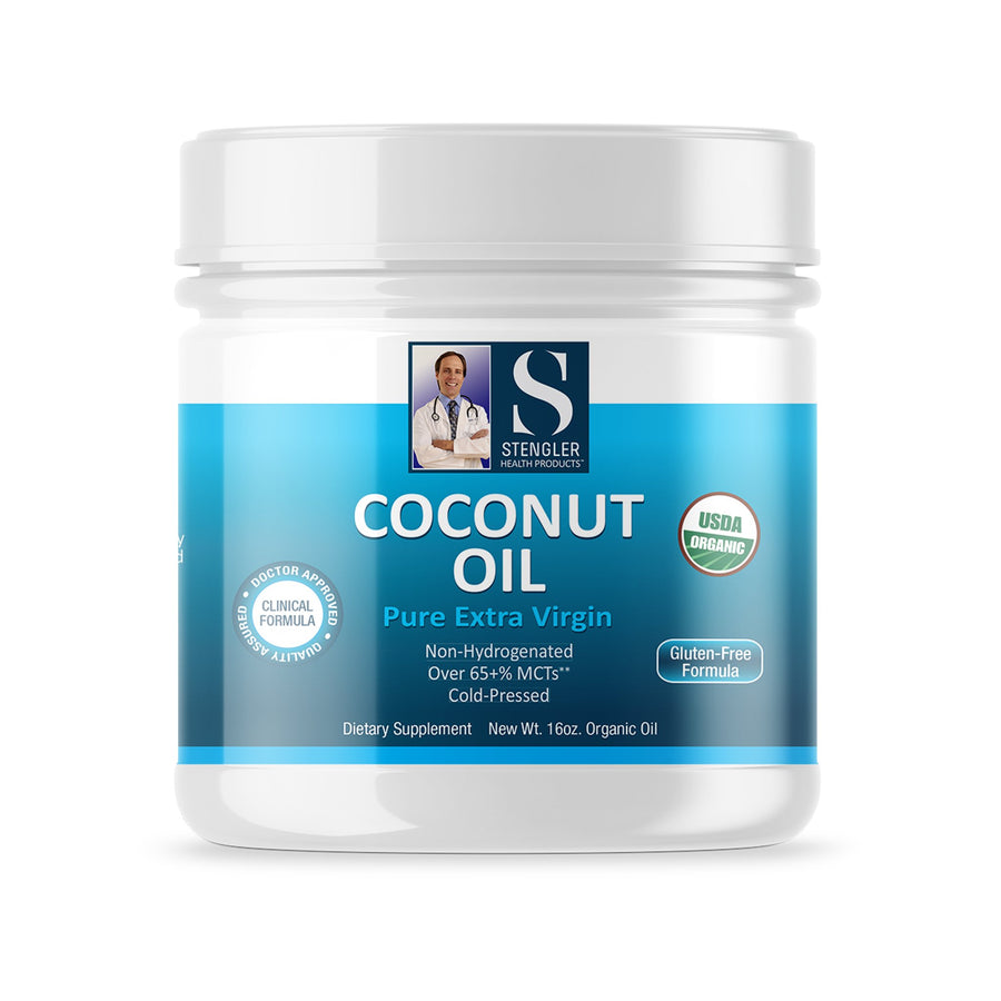 Jar with label reading 'Coconut Oil'