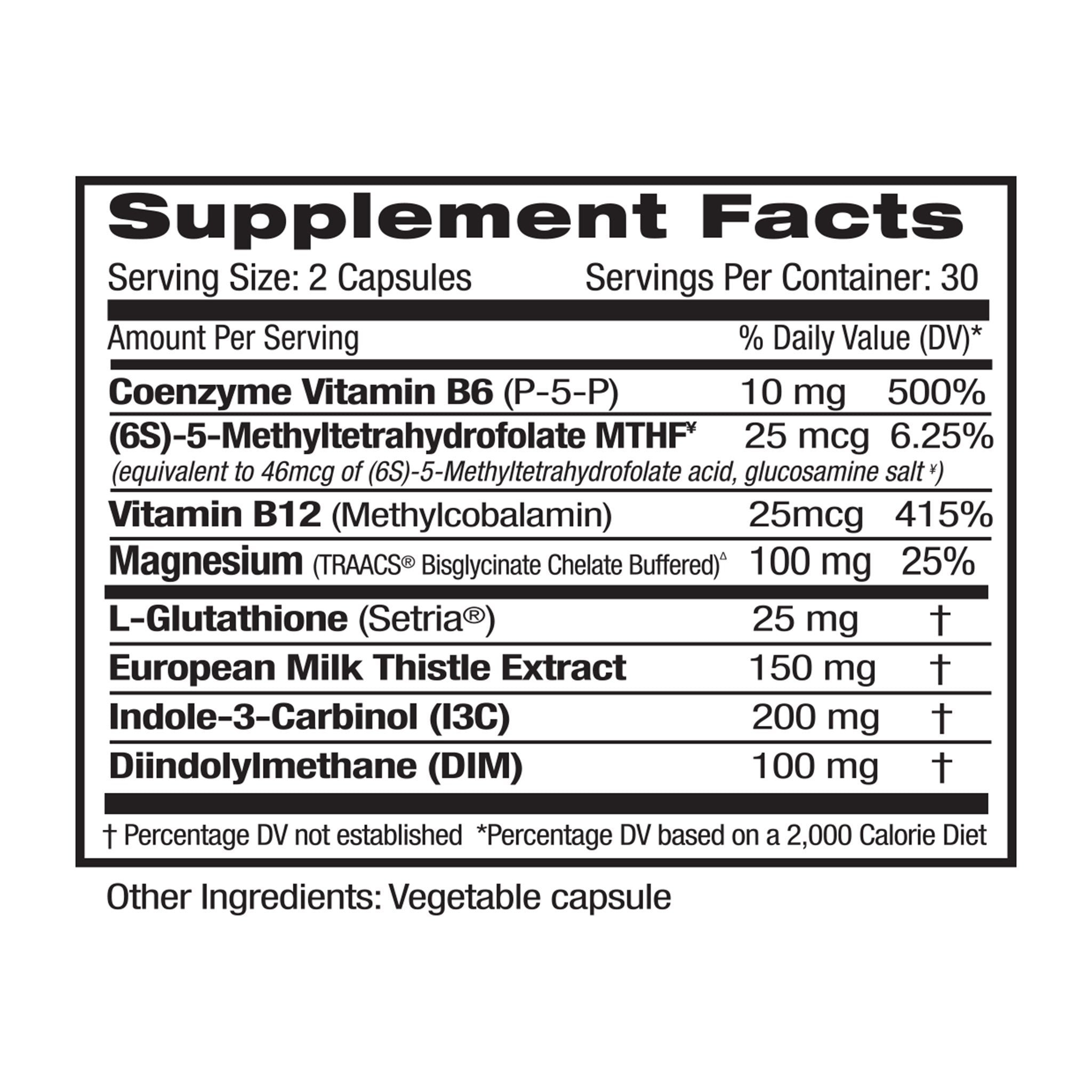 Supplement Facts for Estro Wellness