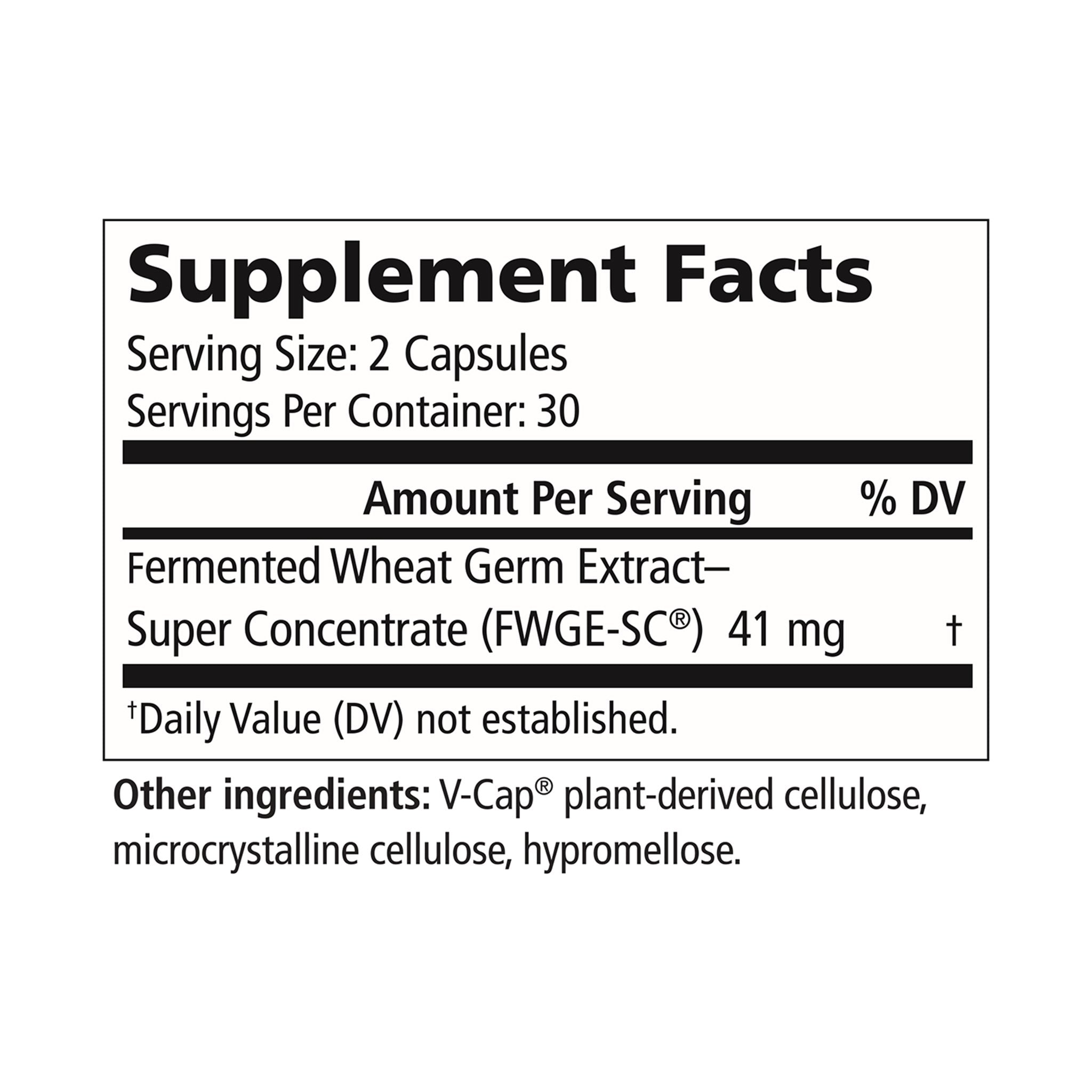 Supplement Facts for FWGE Wellness