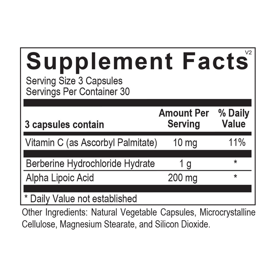 Supplement Facts for GlucoWell 2