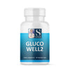 Medicine bottle with label reading 'Gluco Well2'