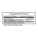 Supplement Facts for Glutathione Plus