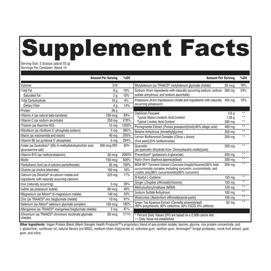 Supplement Facts for Inflam Fighter Sugar Free Vanilla