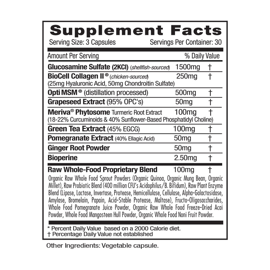 Supplement Facts for Joint Plus