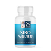 Medicine bottle with label reading 'SIBO Wellness'