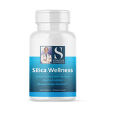 Medicine bottle with label reading 'Silica Wellness'
